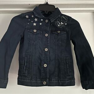 Kids Denim Jacket with Star Embellishments